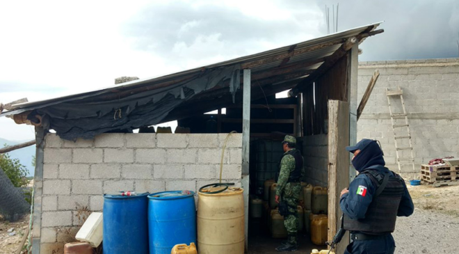 Otra guarida de huachicoleros fue cateada en Santa Ana Ahuehuepan; decomisaron hidrocarburo, unidades y un predio