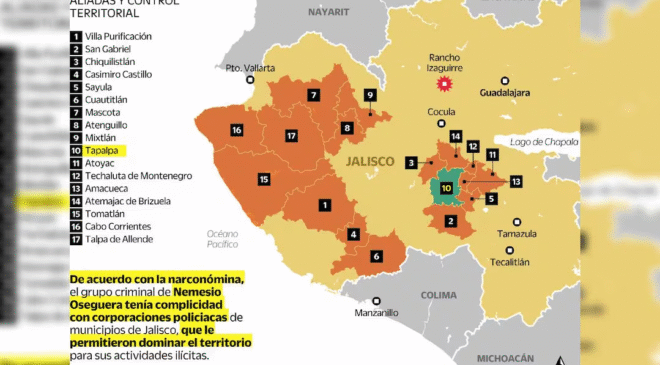 “El Mencho” contaba con un corredor de protección policial; este es el mapa
