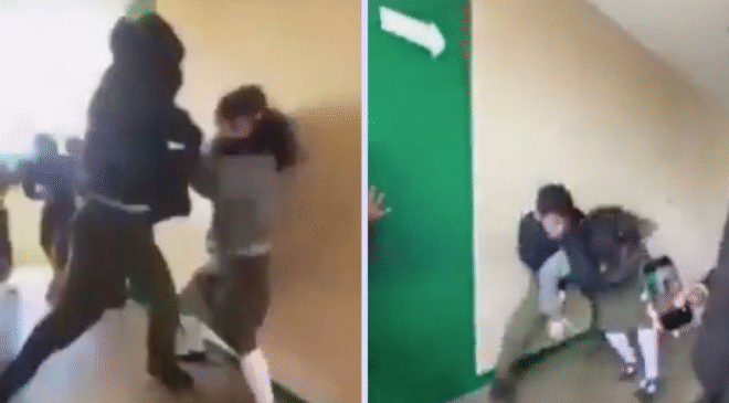 Alumno golpea brutalmente a compañera en pasillos de escuela secundaria, al menos 10 adolescentes presenciaron la pelea