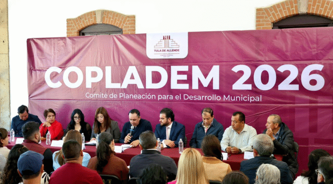 Hoy, el gobierno municipal de Tula de Allende, llevó a cabo la Primera Sesión Ordinaria del COPLADEM 2026, encabezada por el presidente Cristhian Martínez.