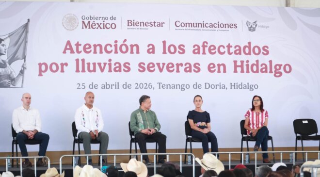 Destinan Sheinbaum y Menchaca $8 mil millones para el proceso de reconstrucción en Hidalgo, después de las intensas lluvias del año pasado