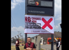 Profeco inicia colocación de mantas en gasolinerías con precios altos