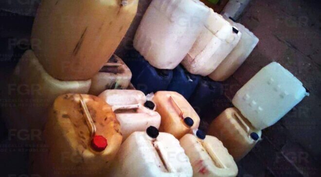 Cateo en tres inmuebles de Tlaxcoapan; hallaron guarida de huachicoleros con hidrocarburo