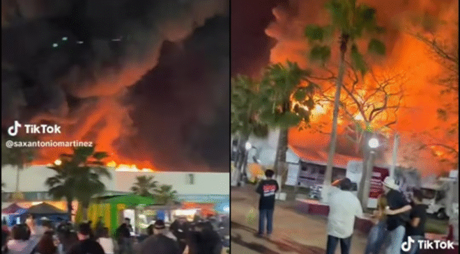 Incendio en Feria de Tabasco deja cinco muertos; fuego consume Nave 1 del Parque Dora María