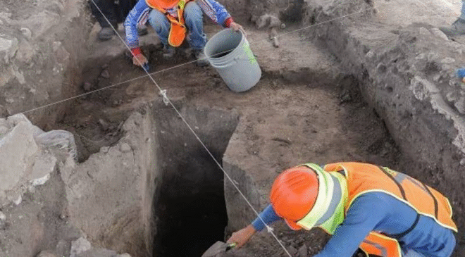 Una inmensa riqueza prehispánica fue encontrada en la obra del tren México-Querétaro, que se realiza a la altura de la comunidad de Zaragoza, municipio de Tula