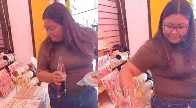 Surge ‘Lady Tacos’: mujer invade puesto de joyas para comer y la tunden en redes