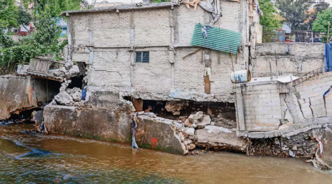 Río hondo, peligro latente de desbordamiento en Naucalpan