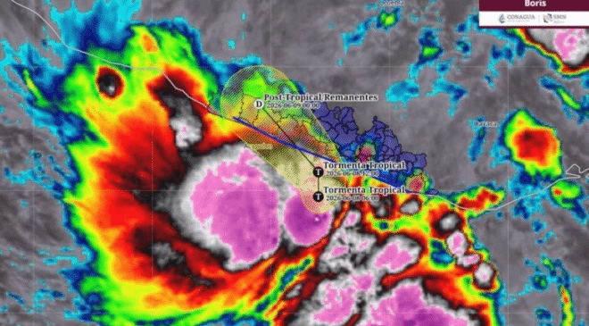 ‘Boris’ ya es tormenta tropical y se acerca a Guerrero donde dejará lluvias torrenciales