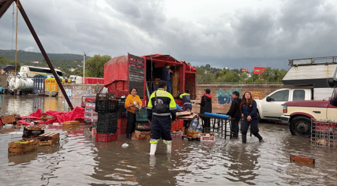Diversos daños provocó la fuerte lluvia que cayó en Tepeji este lunes; inundaciones en casas, anegaciones, derrumbes, un herido y 11 árboles se cayeron