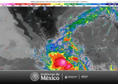 La tormenta tropical Boris se localiza a 130 km al sur-suroeste de Punta Maldonado, Guerrero