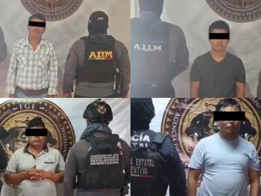 Detuvieron a cuatro personas por abusar sexualmente de un niño en Chiapas y difundir el video: enfrentan hasta 50 años de cárcel. Crédito: Fiscalía de Chiapas.