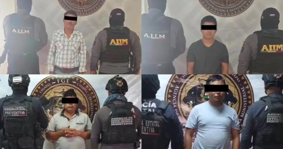 Detuvieron a cuatro personas por abusar sexualmente de un niño en Chiapas y difundir el video: enfrentan hasta 50 años de cárcel. Crédito: Fiscalía de Chiapas.