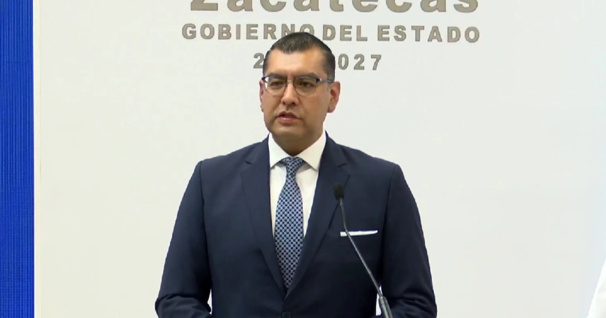 El fiscal general del estado, Cristian Paul Camacho Osnaya, reveló los avances en la investigación. Crédito: Gobierno de Zacatecas
