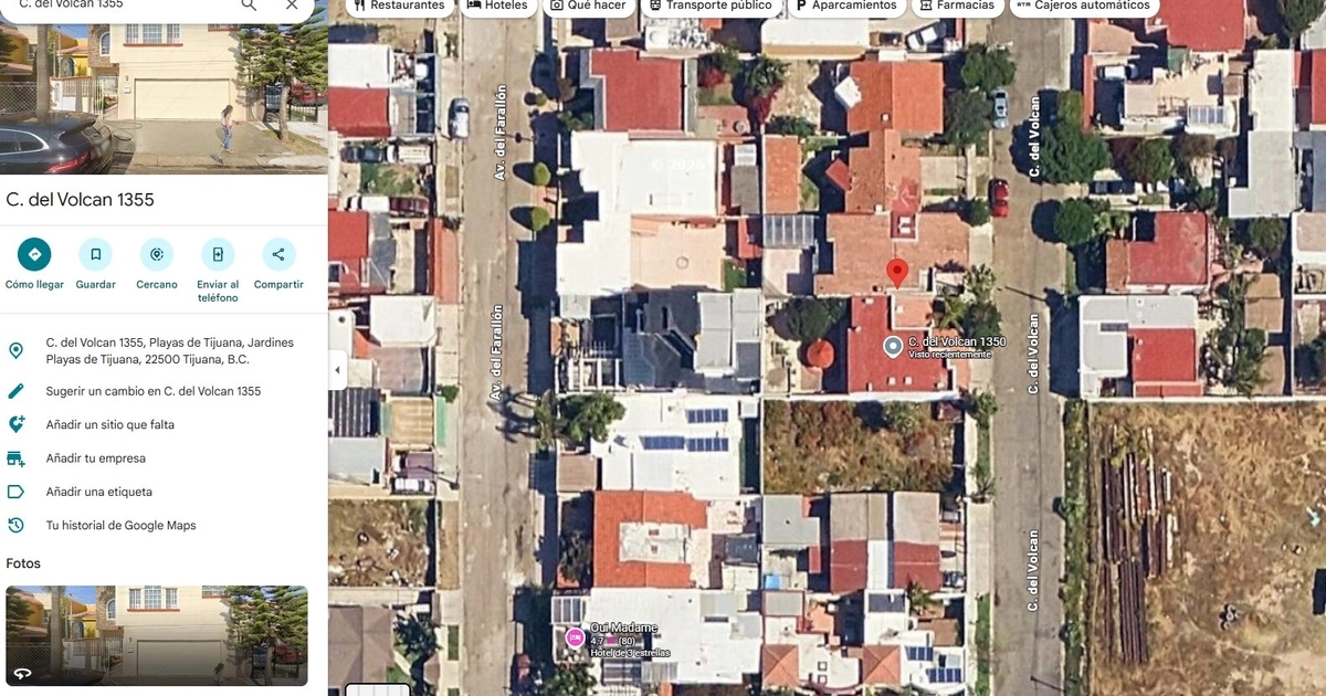 Propiedad de Jessica Johanna Oseguera González, vista aérea. (Google Maps/Capturas de pantalla)