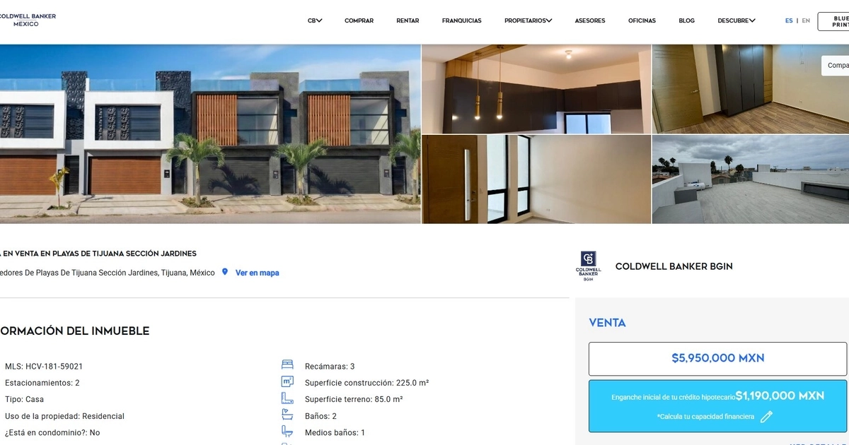 Así se venden las casas en la zona de Playas de Tijuana. (Google Maps/Capturas de pantalla)