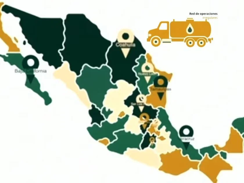 Autoridades indicaron que la identificación de la red de tráfico de combustibles inició tras el aseguramiento de 33 ferrotanques con hidrocarburo. Foto: Captura de pantalla conferencia de prensa matutina