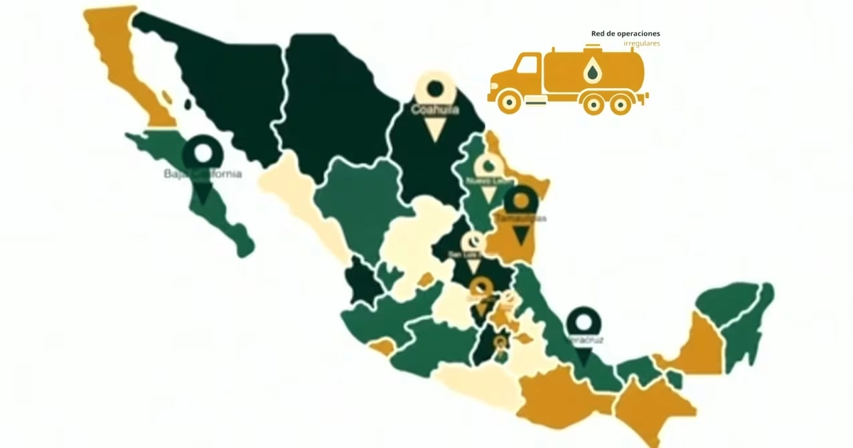 Autoridades indicaron que la identificación de la red de tráfico de combustibles inició tras el aseguramiento de 33 ferrotanques con hidrocarburo. Foto: Captura de pantalla conferencia de prensa matutina