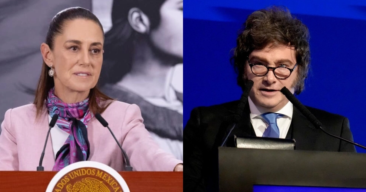 Sheinbaum recordó que hay un marco de colaboración de justicia entre México y Argentina. | Presidencia / X- Javier Milei