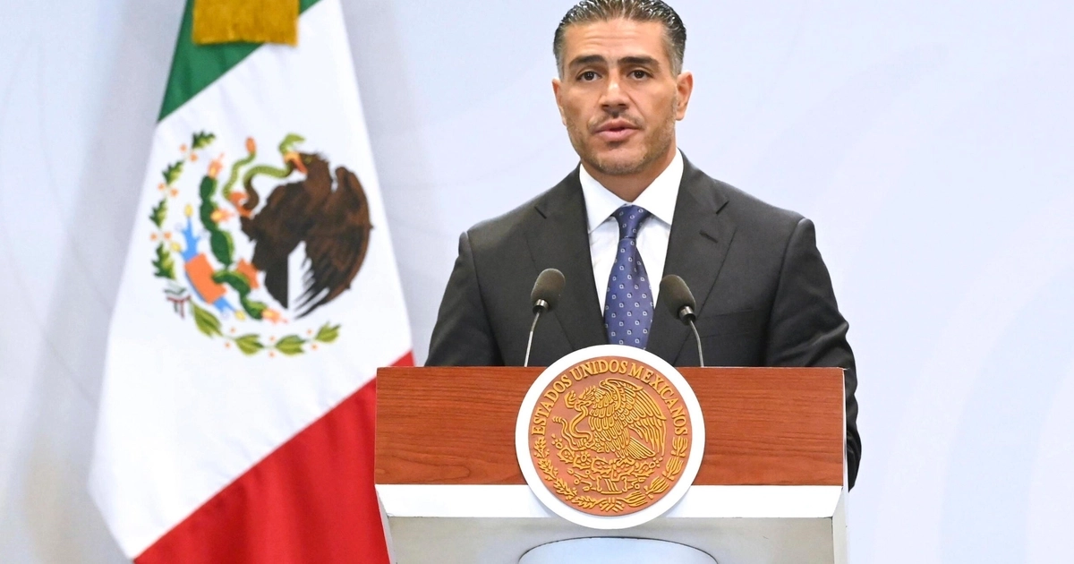 El secretario de Seguridad, Omar García Harfuch, estuivo presente en la conferencia de prensa matutina. (Crédito: Presidencia)