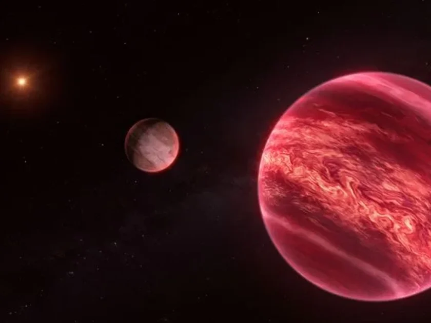 Una ilustración muestra el sistema alrededor de la estrella CD-35 2722, con el objeto similar a una luna recientemente descubierto en el centro.