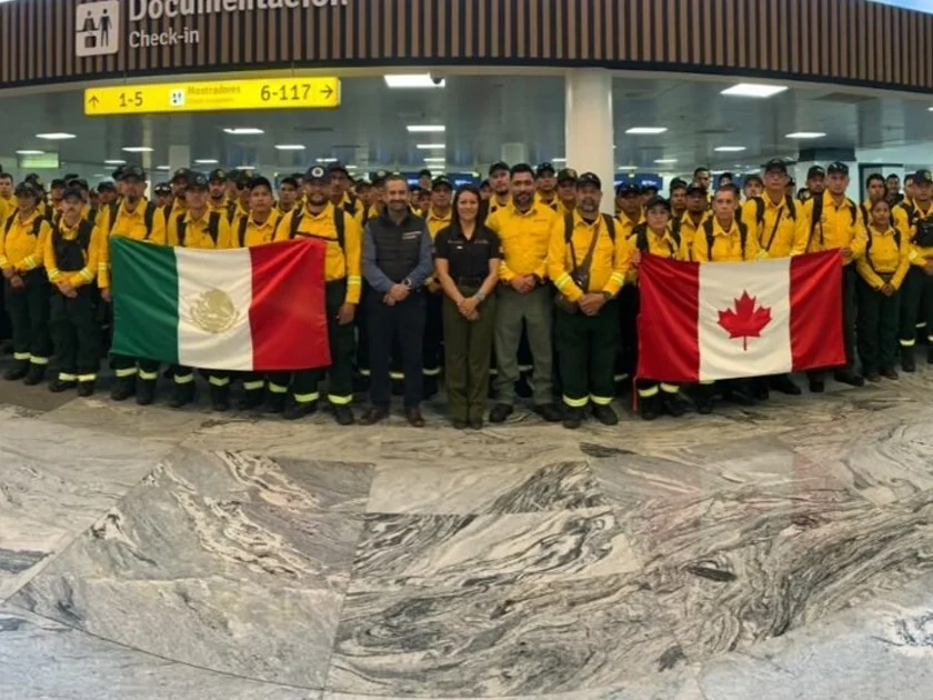México se une contra los incendios en Canadá con 104 brigadistas. Foto: Conafor