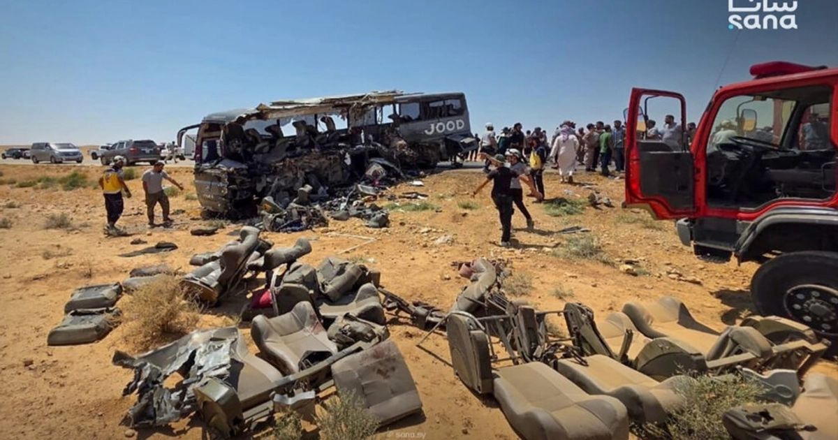 Accidente en Siria entre autobuses. Foto: AFP.