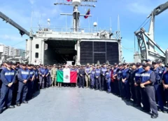 Los buques ARM “Papaloapan” y ARM “Huasteco” regresan tras entregar ayuda humanitaria en La Guaira, Venezuela. Crédito: Secretaría de Relaciones Exteriores