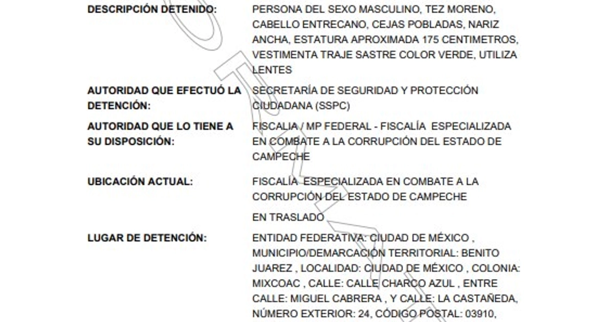 Capturan en CDMX al al contador del hermano de Alito Moreno por desvío millonario en Campeche.