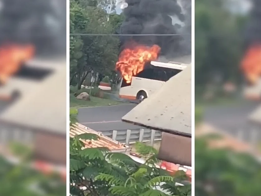 En el video se puede ver un camión en llamas. | Foto: Captura de pantalla.