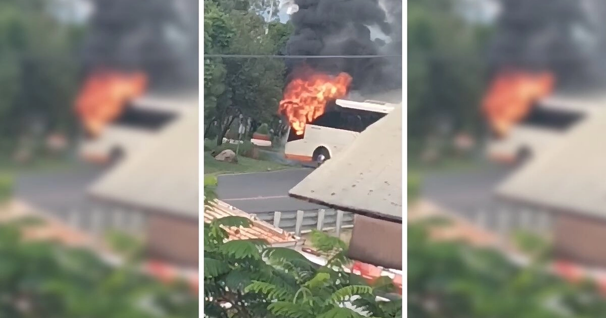 En el video se puede ver un camión en llamas. | Foto: Captura de pantalla.