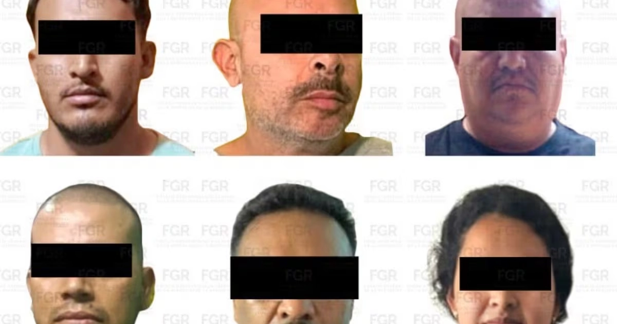 Presuntos extorsionadores en Uruapan, Michoacán. Foto: Fiscalía General de la República (FGR).