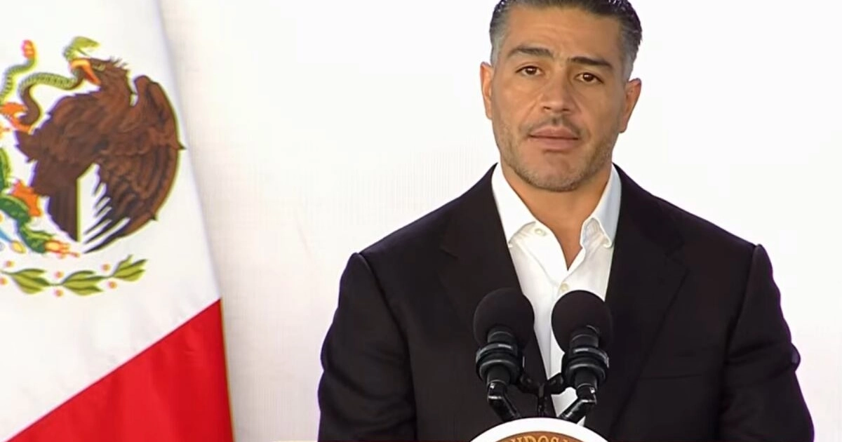 Omar García Harfuch, secretario de Seguridad y Protección Ciudadana (SSPC) durante la conferencia de prensa de la presidenta Claudia Sheinbaum desde Morelos (24/07/2026). Foto: Captura de pantalla