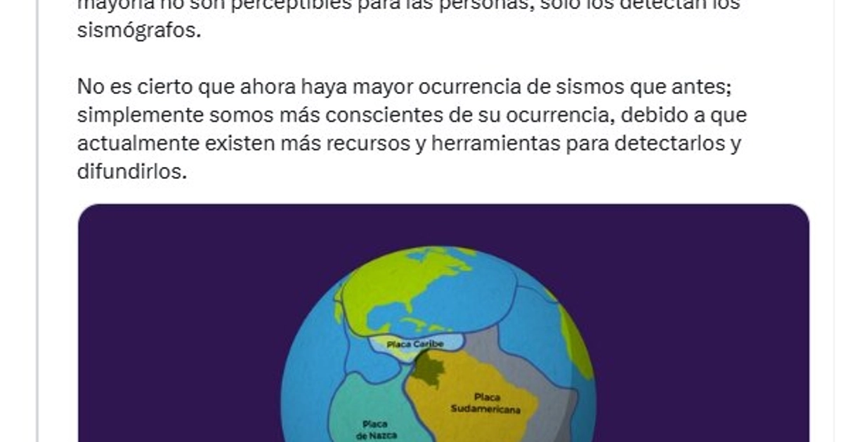 La Red Sismológica Nacional monitorea los sismos en Colombia con más de 200 estaciones distribuidas en todo el país - crédito SGC/X