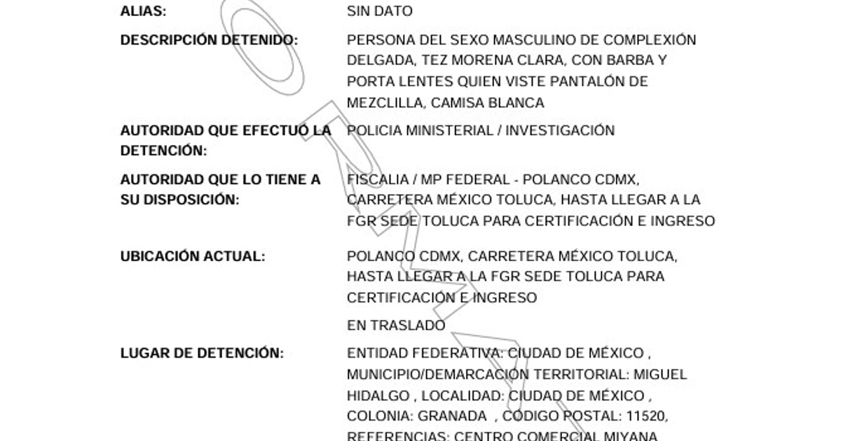 El RND confirmó la detención, la cual ocurrió en calles de la capital de país. Crédito: RND