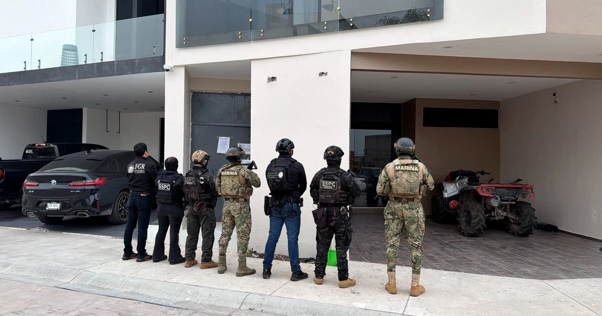Uno de los inmuebles y vehículos asegurados. Foto: SSPC