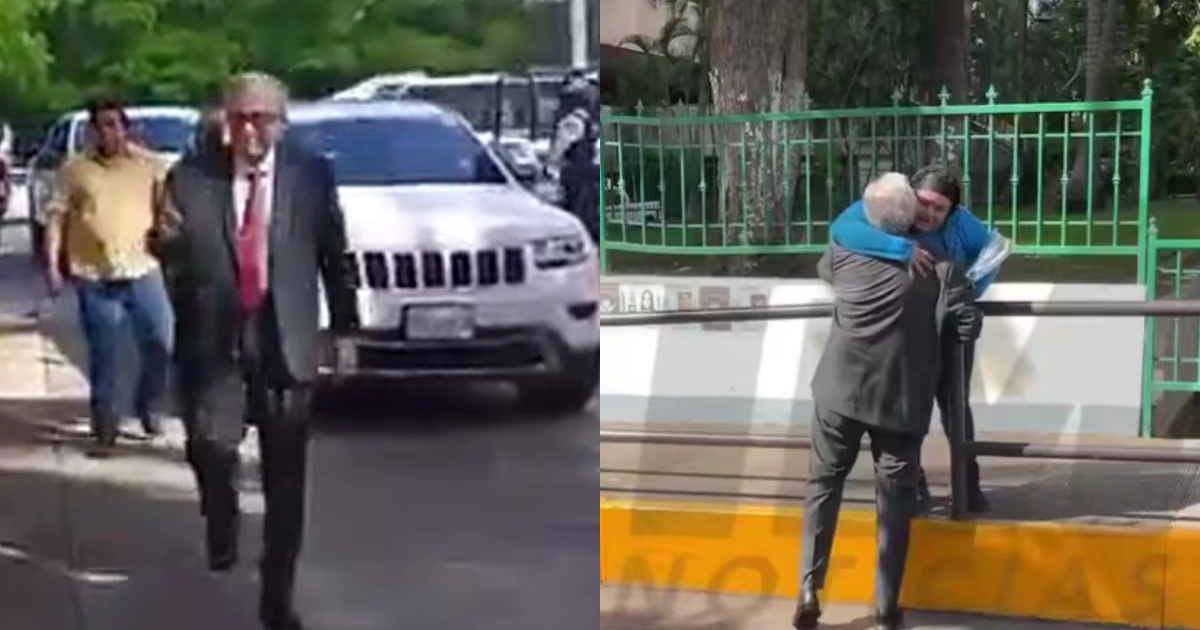 VIDEO: así llegó Rubén Rocha al Palacio de Gobierno de Sinaloa; “vengo a tomar posesión de nuevo”, expresa