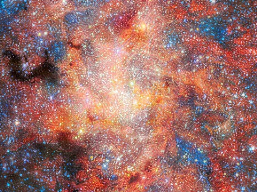 Estrellas gigantes envejecidas expulsan polvo y moléculas en el centro de la Vía Láctea, un entorno dominado por Sagitario A* (European Space Agency)