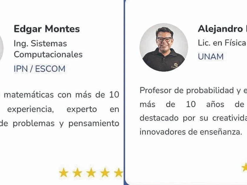 Edgar “N” y Alejandro “N” se presentaban como expertos en matemáticas, estadística y álgebra en la página web de su academia. Fotos: Especial