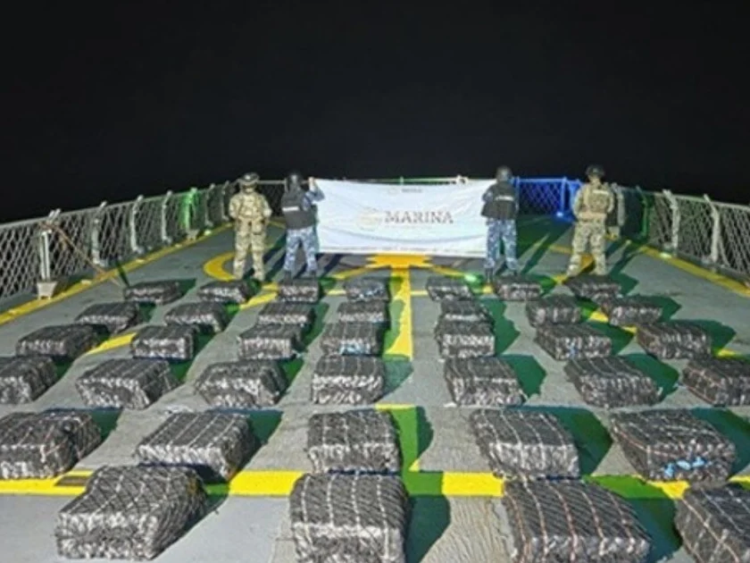 Fue incautada una embarcación con más de una tonelada de cocaína cerca de Acapulco, Guerrero Foto: SeMar