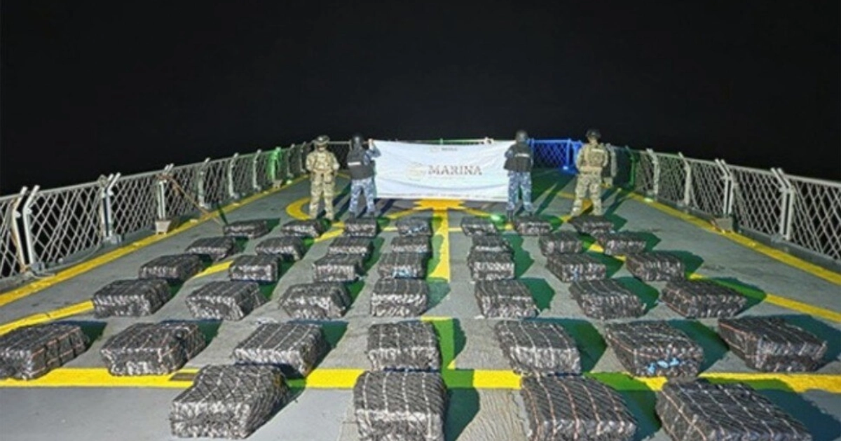 Fue incautada una embarcación con más de una tonelada de cocaína cerca de Acapulco, Guerrero Foto: SeMar