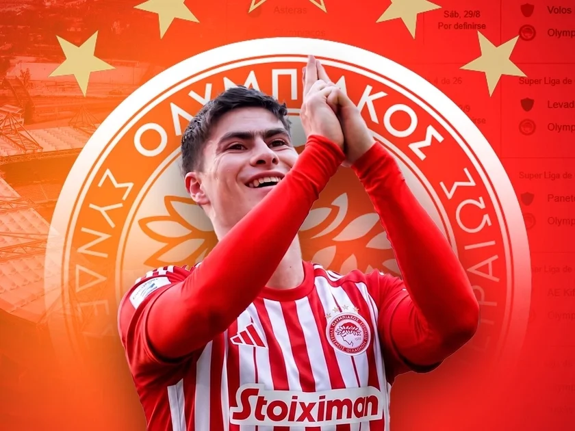 Olympiacos comenzará la temporada ante Atromitos y tendrá duelos de alto voltaje contra Panathinaikos, PAOK y AEK, además de la Europa League. (Ilustración: Jovani Pérez)