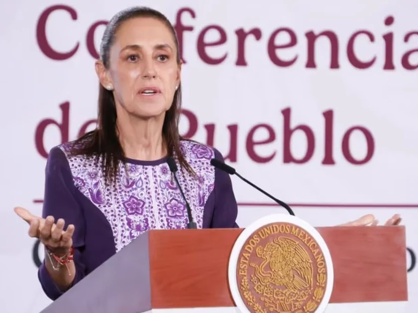 La presidenta Claudia Sheinbaum en la “Mañanera del Pueblo” del 19 de agosto de 2026 en Palacio Nacional. Foto: Karla Guerrero/ EL UNIVERSAL