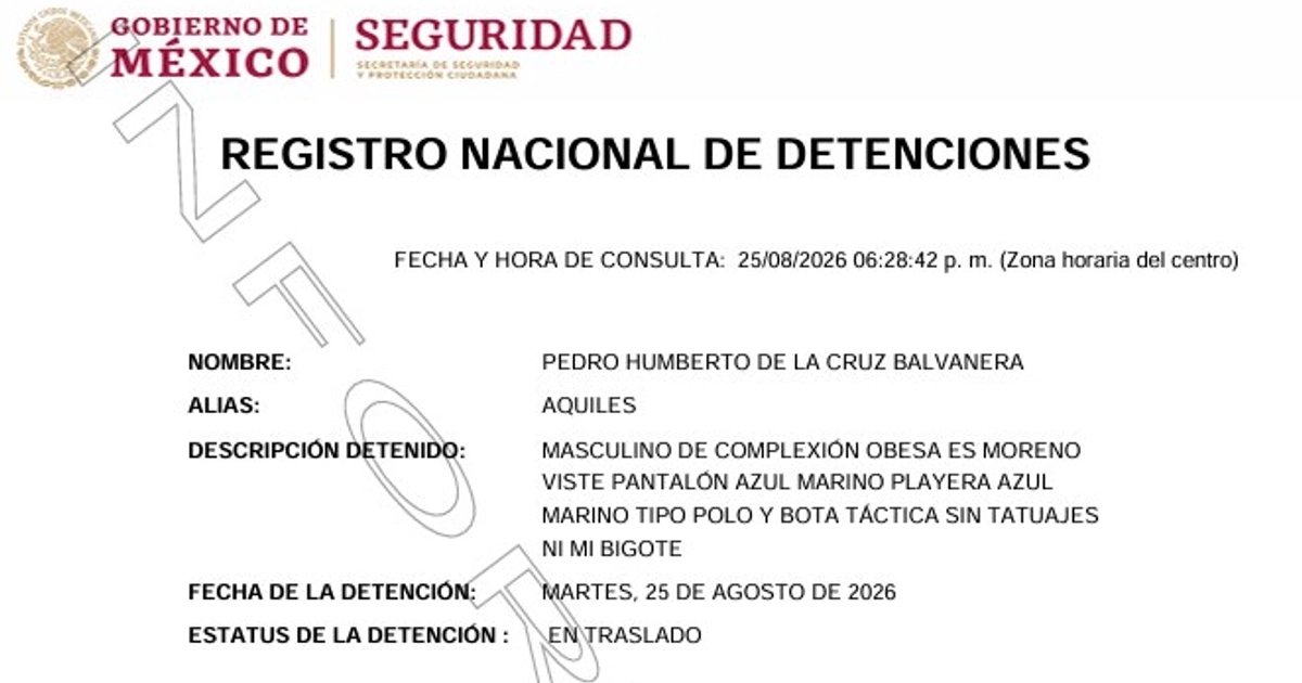 El RND señala que la captura fue realizada a las 11 de la mañana con 16 minutos. Crédito: RND