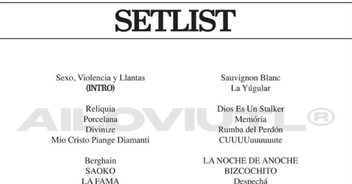 Setlist del primer concierto de Rosalía en el 'LUX Tour', celebrado en la ciudad francesa de Lyon. (X)