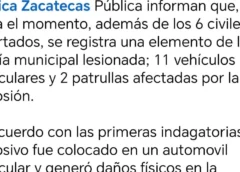 Atacan con explosivo la Comandancia de la policía municipal de Ojocaliente, Zacatecas: hay seis civiles heridos