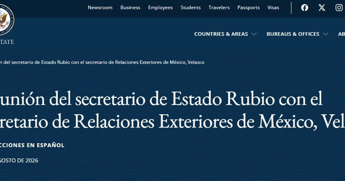 En Washington D.C., el jefe de la diplomacia estadounidense conversa con el canciller Roberto Velasco y, según un comunicado atribuido al portavoz Tommy Pigott, plantea medidas para frenar cruces sin documentos y el envío de opioides sintéticos