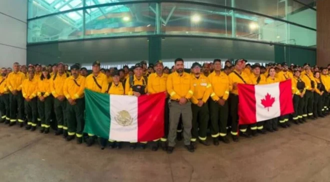Mandan a más de 100 nuevos combatientes mexicanos por incendios forestales en Canadá