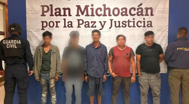 Detienen en Michoacán a cinco presuntos integrantes de “La Venada”; entre los detenidos está “La Goma”, objetivo prioritario