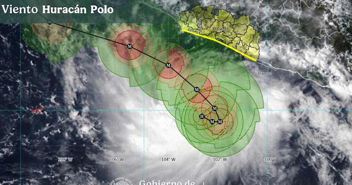 Trayectoria del huracán Polo lunes 21 de septiembre 2026. Foto: Captura de pantalla cuenta de X de Conagua