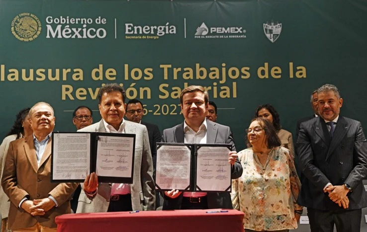 Formalizan Pemex y el STPRM incremento salarial 2026-2027